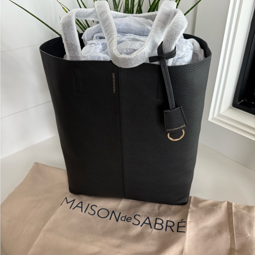 Maison de Sabré Tall Soft Tote in “Rouge Noir”
